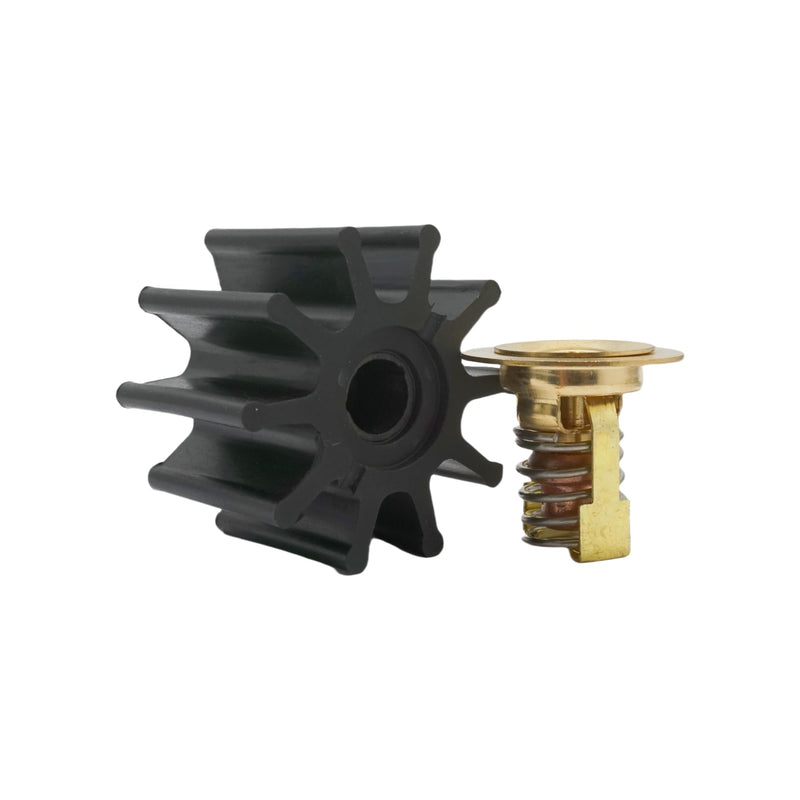Boat Marine 984461 Water Pump Impeller Kit with 383307 Thermostat Kit for OMC Cobra 4.3 5.0 5.7 5.8 7.5 L 1986-1993 Stern Drive Replace 18-3348 18-3677