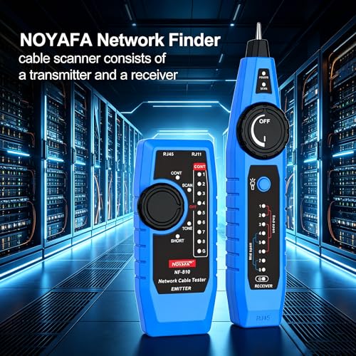 NOYAFA NF-810 Multifunctional Network Cable Tester, Ethernet LAN Network Wire Tracker with LED Light, Network line Scanning, PoE Tester, Network Line Finder for RJ11 RJ45 Cable Tracer,Telephone Line
