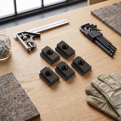 Pissente 5pcs T Slot Nuts Thread Black Oxide