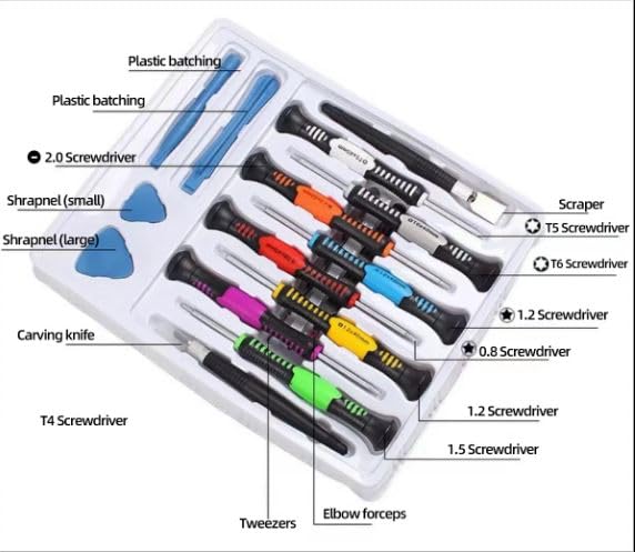 16 in 1 16-Piece Precision Screwdriver Set Repair Tool Kit Compatible Samsung, iPhone, iPad, Computers, Laptops and Other Devices