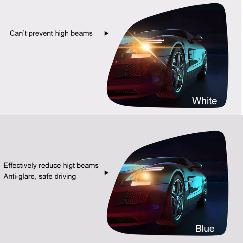 2Pcs Wide Angle Side Mirror Glass for Tesla Model Y 2020-2026 Anti Glare Heat Defogging Blue Lens with Backing Plate For Model Y (2020-2026)