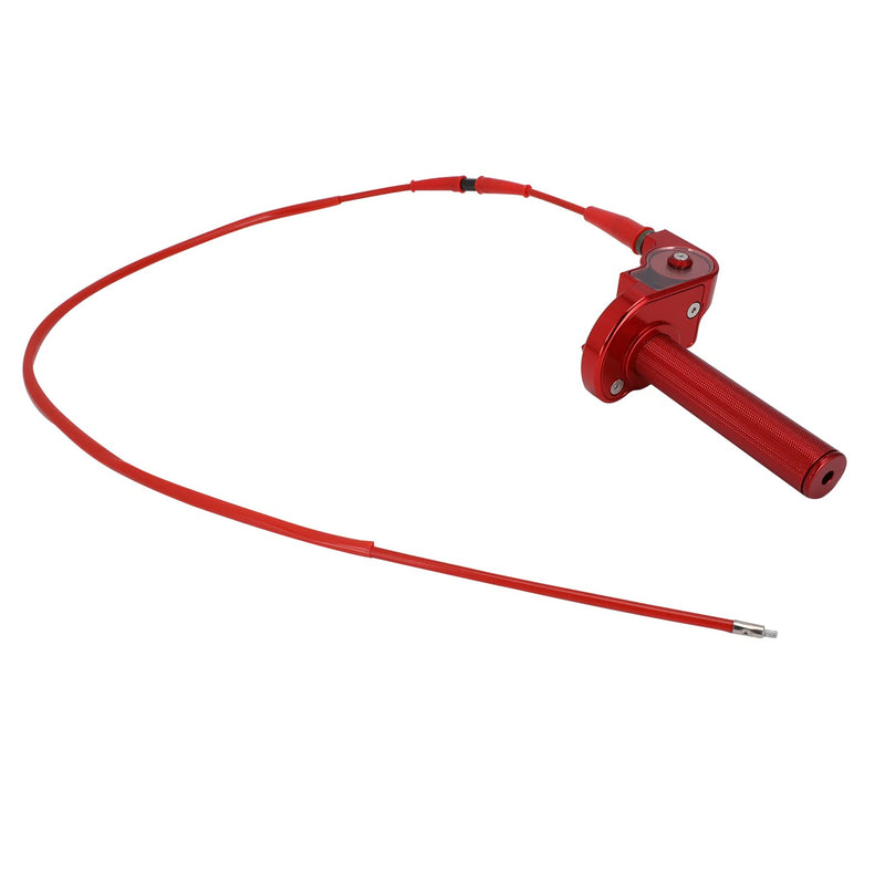 JFG RACING Motorcycle Throttle Assembly,7/8" 22mm Quick Twist Throttle Grips With Throttle Cable Aluminum Alloy Universal For CRF50 KLX SSR TTR 110 125 150 200 250cc Dirt Pit Bike ATV Mini Bike Red Normal