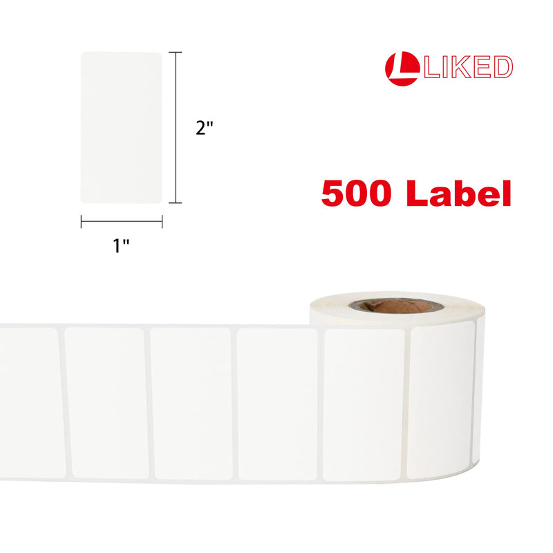 L LIKED 500 Stickers 1" x 2" White Dissolvable Food Labels for Containers -500 Labels/Roll 1"X2"-500 Labels