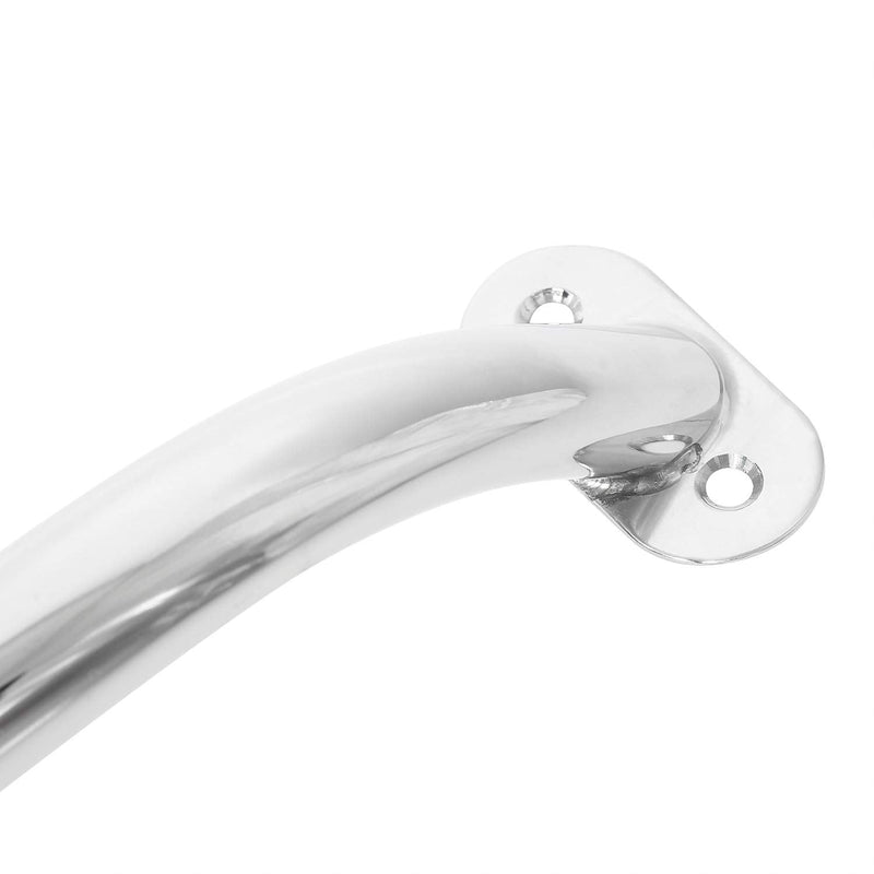 NovelBee 2pcs Stainless Steel Polish Boat Grab Handle Oval Handrail (Overall Length:17.3")