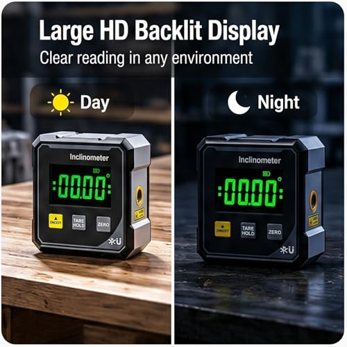 Digital Angle Finder Inclinometer, 4×90° High Accuracy