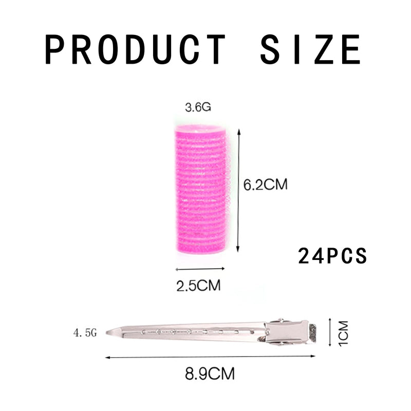  [AUSTRALIA] - 12 Pcs Hair Rollers with Clips, Self Grip Hair Rollers With Small Comb and 12 Pcs Clips, Rollers for Hair, for Tight Curls and Waves Long Medium Short Hairs