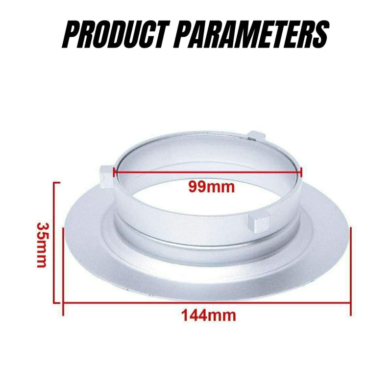 Fotoconic 144mm / 5.7 Inch Diameter Speed Ring Adapter Flange Speedring Softbox Soft Box Compatible with Godox Strobe/Bowens S Flash Monolight