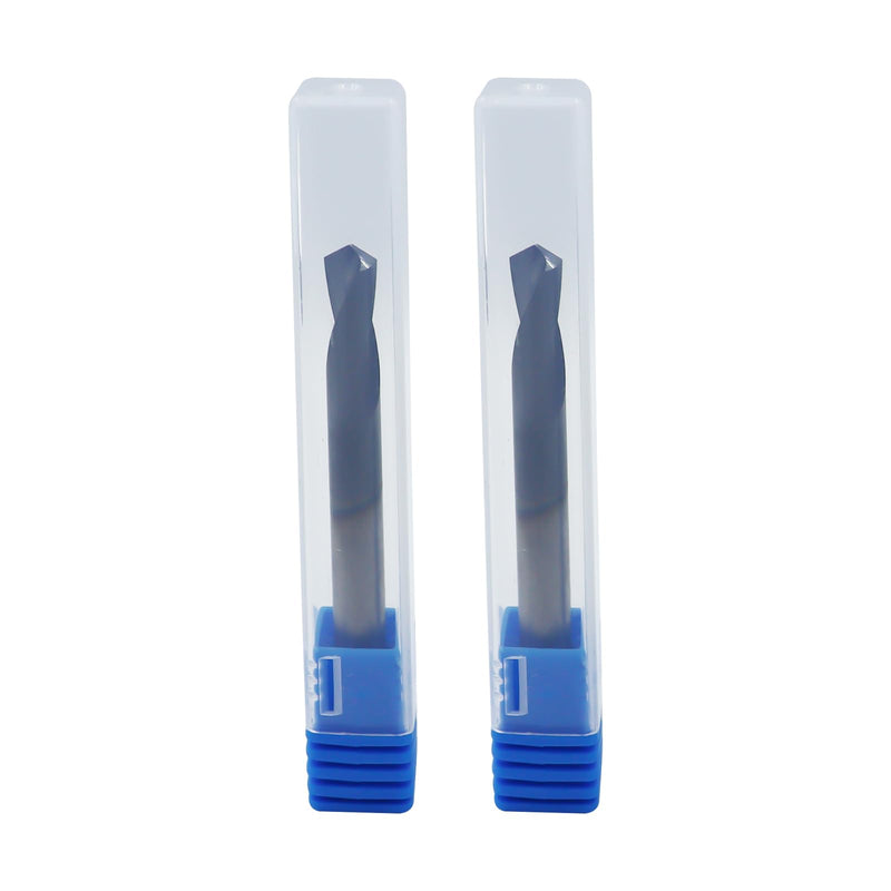 2Pcs 1/4in Solid Carbide Spotting Drill,2 Flute, 120 Degree Bits Tool for Medium Hardness Steel, Brass, Iron 2