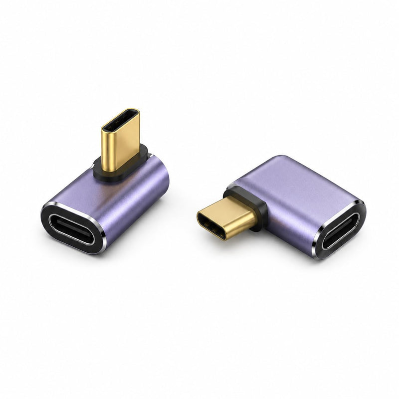 2 Pack Left Right 90 Degree USB C Adapter Thunderbolt 4 USB4 40Gbps 100W PD Fast Charging 8K Video L Shape Type C Extender Connector for Laptop Phone VR