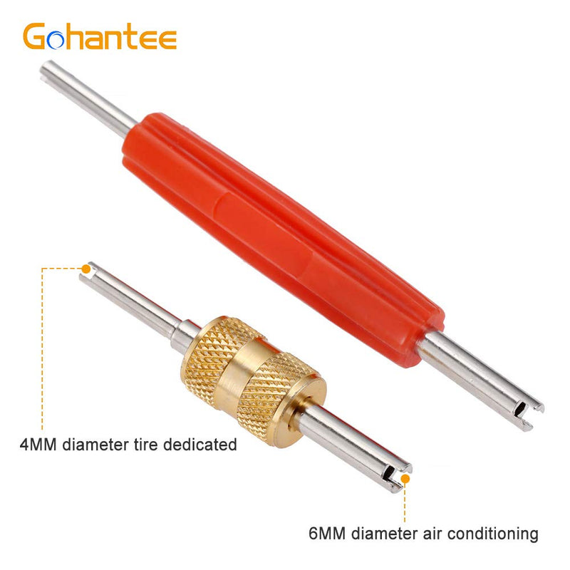 gohantee Air Conditioner Schrader Valve Stem Core Remover, Removal Tool for R134 R12 AC Car Air Conditioning Repair, Dual Head Tire Repair Tools