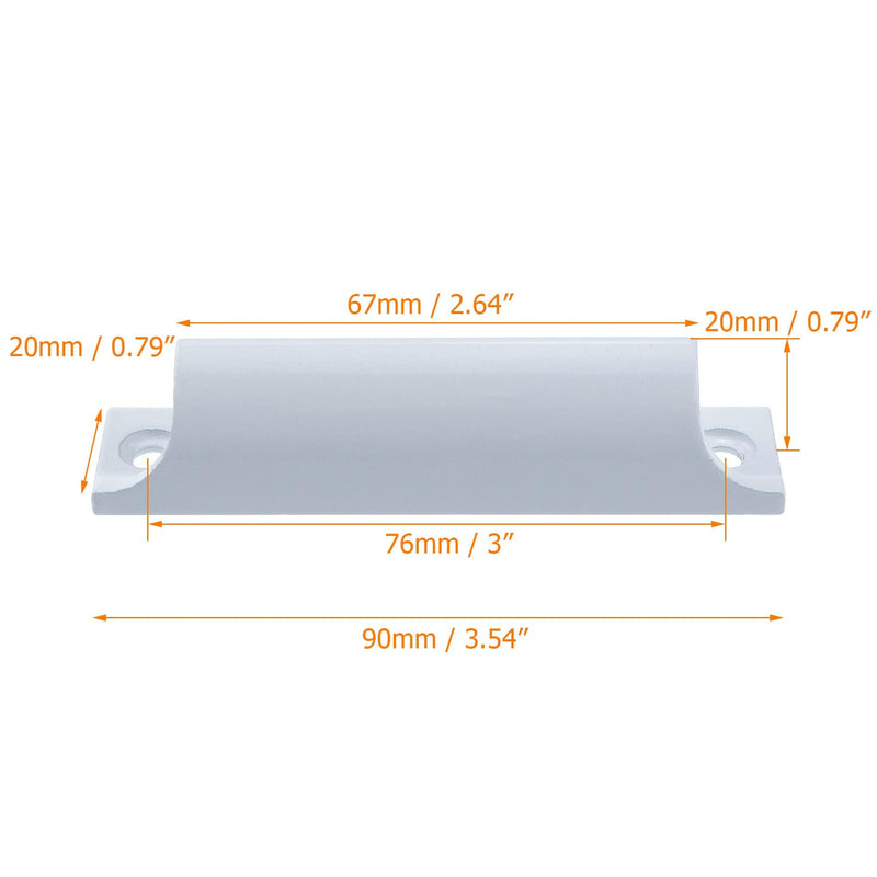 Coshar 10Pcs White 3-Inch Hole Center Window Sash Lift Handle Aluminum Alloy Push Pull Handle Hardware for Sliding Window Kitchen Closet -White 10 Pieces