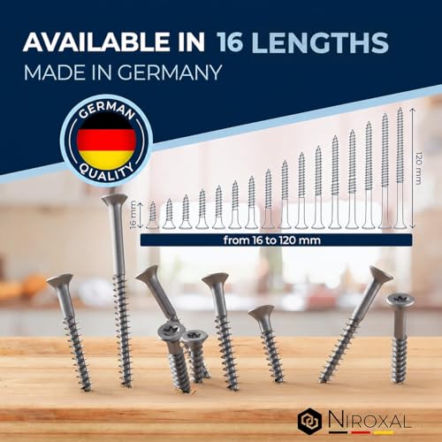 #10-2-3/4" Exterior Wood & Fence Screws 5x70mm Stainless Steel Flat Head Deck Screws Partial Thread 5mm Strong 70mm Long 100 Pieces Rust Resistant A2 70 mm ≈ 2.76 in