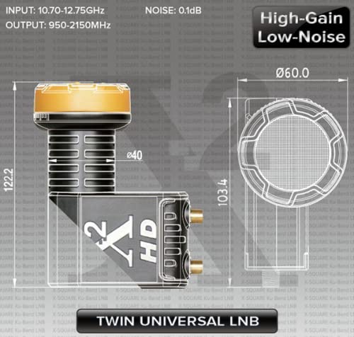 Twin Output Universal Ku Band Dual Low Noise Block LNB for FTA Free TV Antenna Twin Output