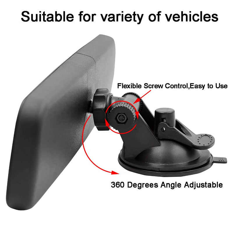 Rear View Mirror,LECAMEBOR Universal Thickened Anti-glare HD Car Interior Rear View Mirror-(With Adjustable Suction Cup) White