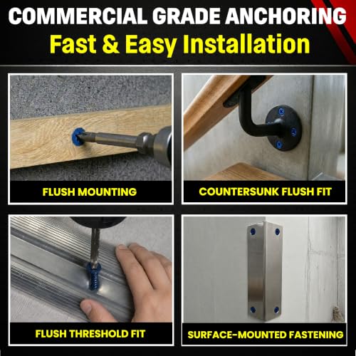 Chenango Supply 1/4 x 1-3/4" Flat Head Concrete Screw Anchors