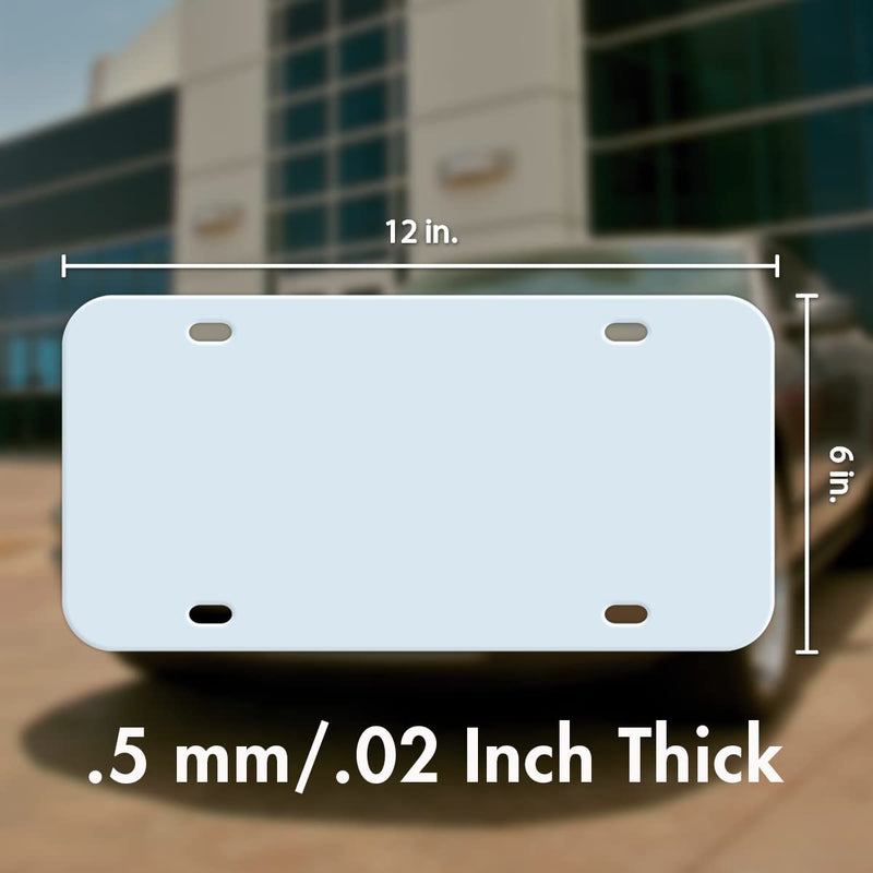 12"x6" Blank License Plates for Custom Vinyl Designs and Business Use - Create Personalized Vanity Plates - DYI & DTF Projects (20 Pack) 20 Pack