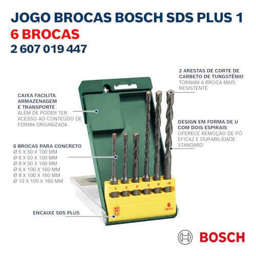 Bosch 2607019447 Hammer Drill Bit-Set Sds-Plus 6 Pcs