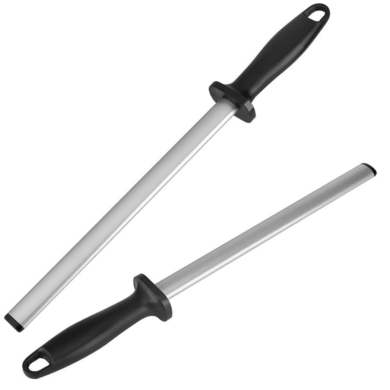 10 Inch Knife Sharpening Honing Rod, Professional Steel Knife Sharpener for Restaurant, Gourmet Chefs, and Home Kitchen Blade Sharpening