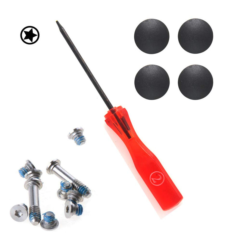 Padarsey 4 Pack Rubber Case Feet+10pcs Repair Screws +1pcs 5 Point Pentalobe Screwdriver Set Compatible for MacBook Air A1370 A1369 A1465 A1466 11" 13"(MacBook Air)