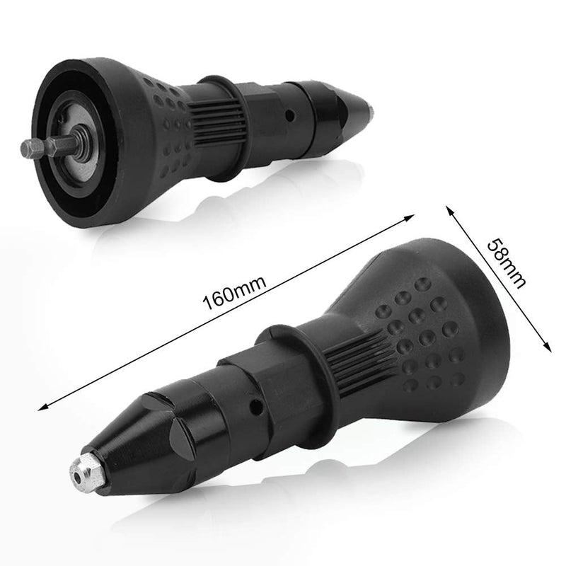 Electric Rivet Nut Tool Adapter, Cordless Drill Conversion Kit, Black