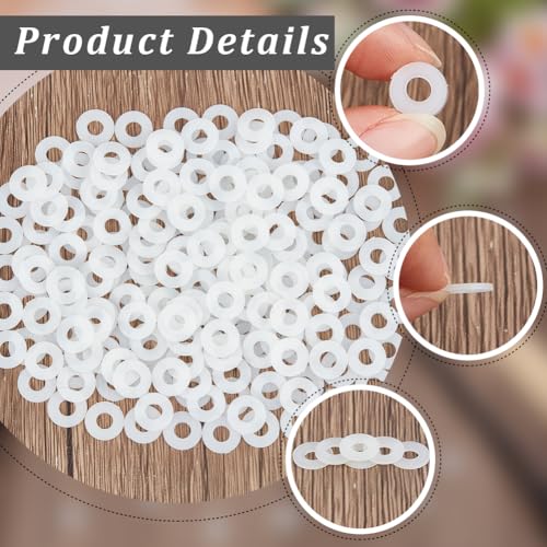 GORGECRAFT 200Pcs Nylon Flat Washers 6mm ID 18.5mm OD Sealing Washer Gaskets Spacer Grommets Hardware Fastener Gasket Ring for Screws Bolts Household Commercial Appliances Electrical Connection 0.73 inch