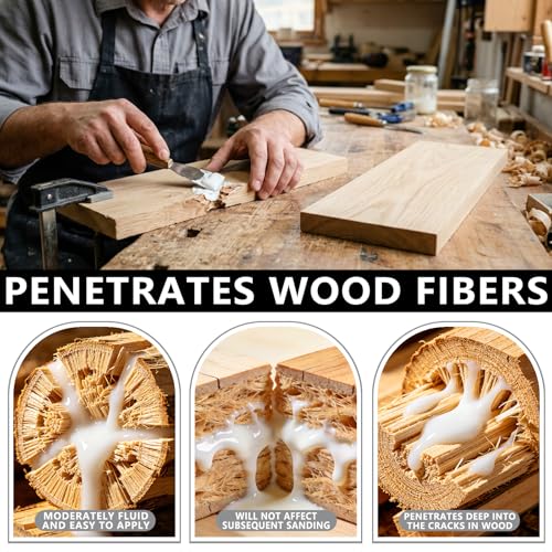 Wood Glue, 5.3 oz Glue for Woodworking, Strong Glues for Furniture, Paper, Carpentry, DIY, Crafts Projects, Easy to Use (150g) 150g
