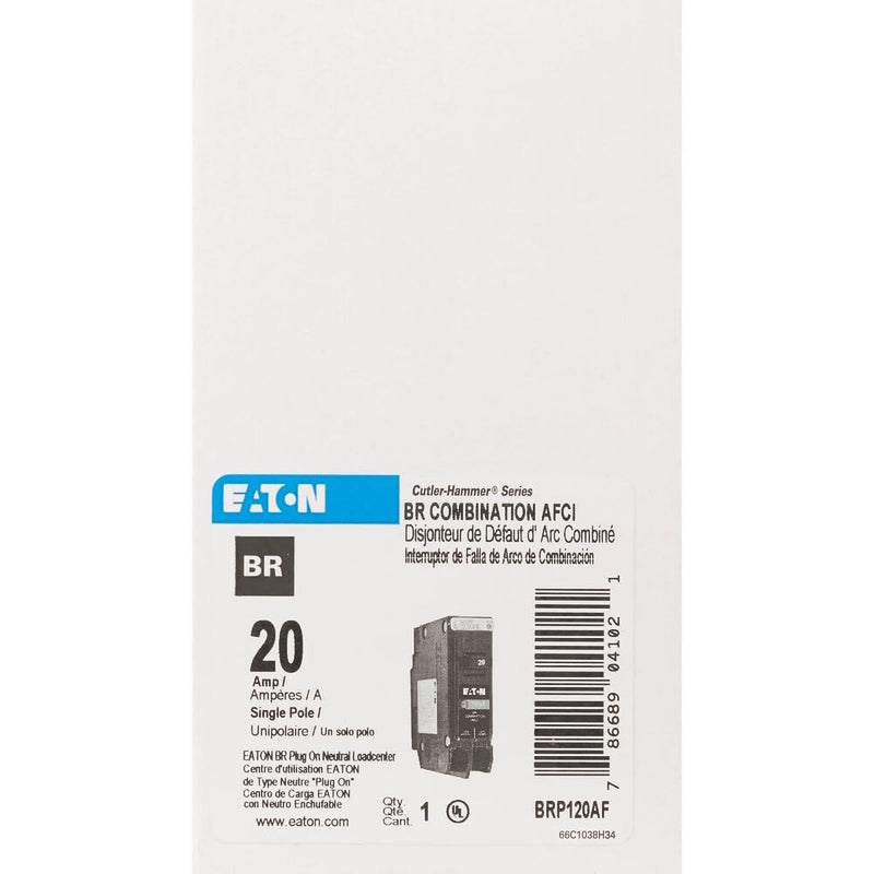 Eaton BR 20A Single-Pole AFCI Circuit Breaker - 1 Each