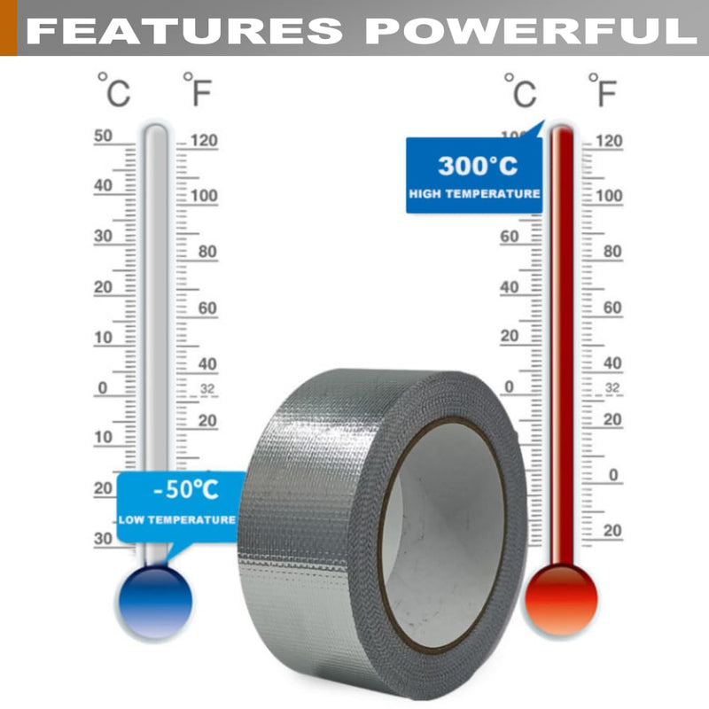 2 Rolls High-Temp Heat Shield Tape Reflective Adhesive Backed Roll Thermal Barrier Foil Tape Self-Adhesive Heat Resistant Tape Cool Tapes for Hose and Auto (Silver, 2 Inch x 32.8 ft) Silver