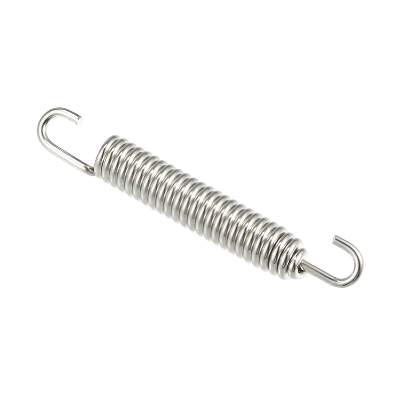 X AUTOHAUX 4 Pcs Motorcycles Universal Exhaust Pipe Spring 80mm 3.15" Stainless Steel Exhaust Pipe Spring Hook Modified Accessory Silver Tone