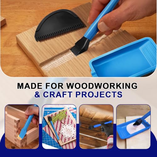 Wood Silicone Glue Applicator Kit, Glue Brush, Glue Tray & Glue Spreader