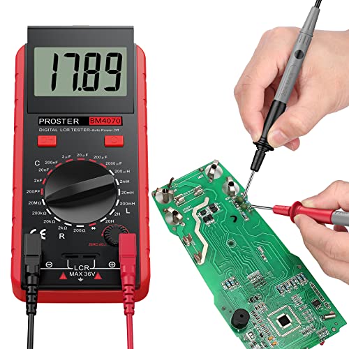 Proster LCR Meter Multimeter Capacitance Inductance Resistance Tester Red