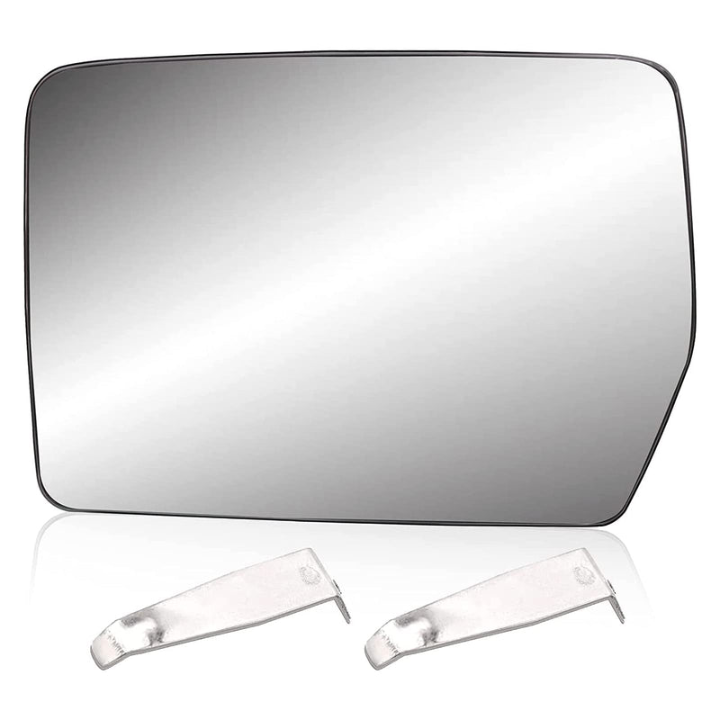 Driver Left Side Heated Mirror Glass Compatible with 2004-2014 Ford F150 - Exterior Side Rearview Convex Mirror w/backing Holder - Replace# 4L3Z-17K707-DB Driver Side (LH)