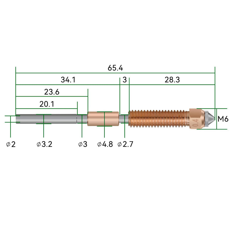 K1C Nozzle Kit 5PCS 0.2 0.4 0.6 0.8 1.0mm Quick-Swap Tri-Metal Hardened Steel High Temp for K1 Max Ender 3 V3 5PCS Kit 0.2-1.0mm 5