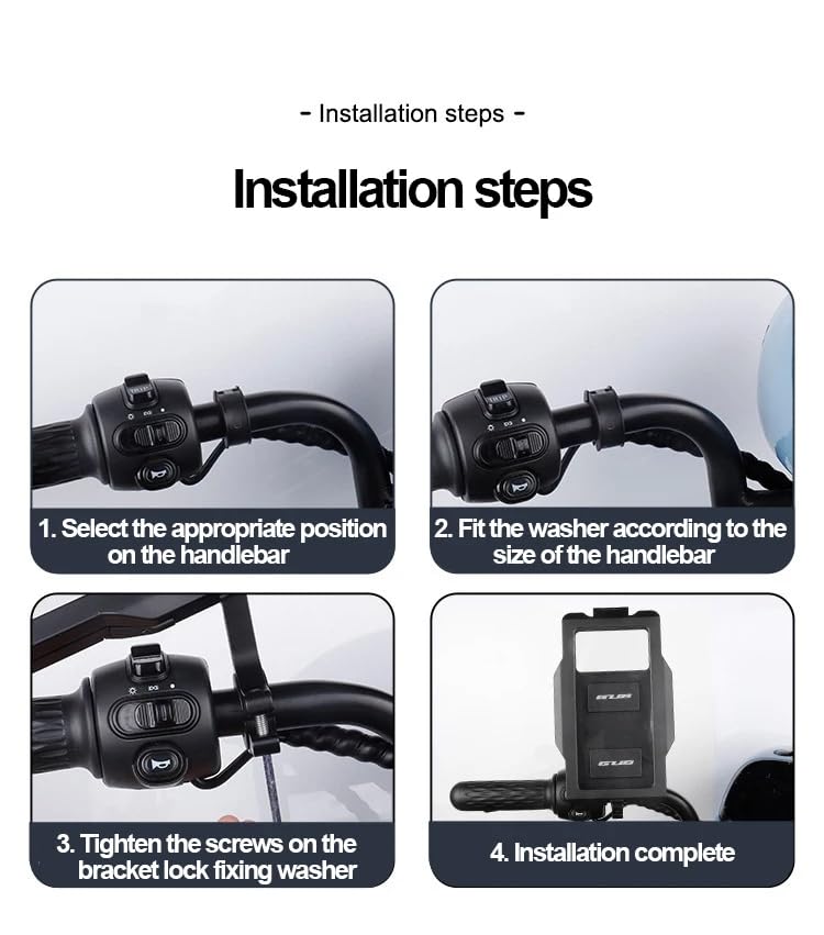 GUB Plus 16 Waterproof Phone Holder Full Sealed Touch Screen Bike Mount Phone Case Cover for Cellphone GPS etc Black