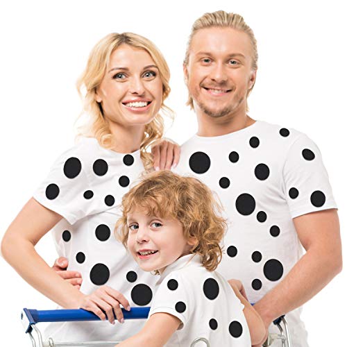 Boao 160 Pieces self Adhesive Felt Circles Dots Pads Dalmation Felt Spots Sticker for DIY Sewing Projects Costume 1.97 Inches/ 1.50 Inches/ 0.98 Inches (Black)