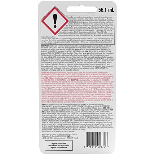 Eclectic Products inc. E6000 Plus Multi-purpose Clear Glue, Waterproof and Paintable, Strong Flexible Craft Adhesive for Wood, Glass, Fabric, Ceramic, Metal and More, 56.1ml