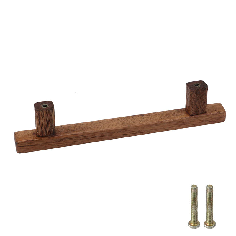Semetall 8Pcs Walnut Wood Drawer Pulls,5 inch Hole Center Pull Handles Wood,Wooden Handles for Dresser Drawers,Cabinets,Kitchen,Wardrobe 5 Inch,8PCS
