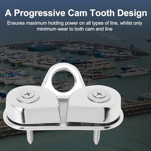Ymiko 316 Stainless Steel Cam Cleat, Proof Rope Cleats for 5‑15mm Ropes, Boat Hardware for Sailboat Kayak Canoe Dinghy