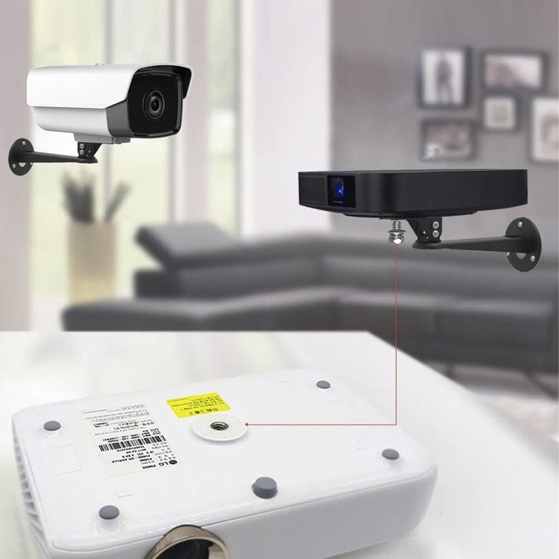 Mini Projector Wall Mount/Projector Hanger/CCTV Security Camera Housing Mounting Bracket - for CCTV/Camera/Projector/Webcam - with Load 11 lbs Length 7.8 inch - Rotation 360° (Black) Black