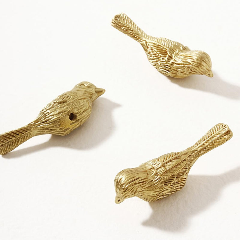 Gold Cabinet Knobs, Bird Shape Cabinet Drawer Knobs Handles, Zinc Alloy Gold Animal Knobs for Dresser for Home Kitchen, 4 Pack