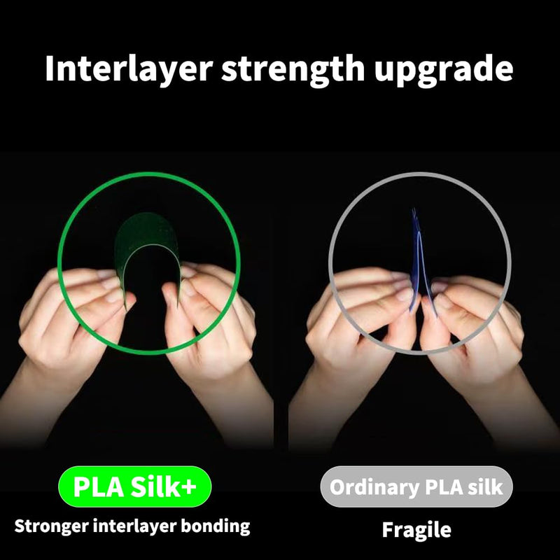Bamboo Original PLA Silk+ Filament Glossy Silk Texture, Shining, Stronger Interlayer Bonding for Bambu Lab A1/A1 MINI/X1/X1C/P1P/P1S/AMS. 1.75mm High Speed & Easy Printing with RFID 1KG (Silver 13109) Silver 13109