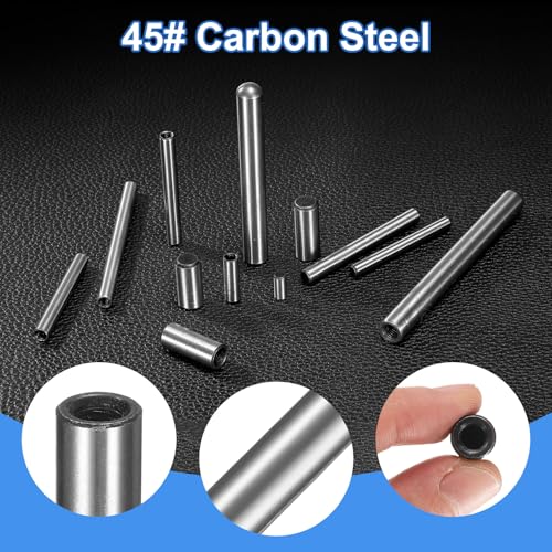 uxcell 36pcs M3, M4, M6 Internal Thread Dowel Pin 12 Sizes Chamfering Flat Carbon Steel Cylindrical Pin Bed Bookshelf Metal Devices Industrial Pins Kit M5*10-M10*100 36