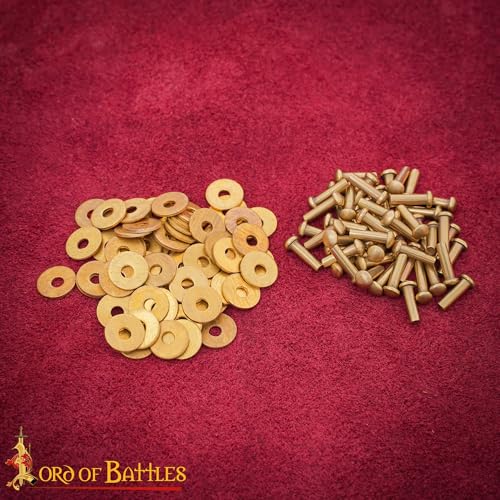Lord of Battles Mushroom Head Rivets - Heavy Duty Solid Rivets Perfect for Wood, Metal, Leather & DIY Projects, Plate Armour or Helmets Repair (Mushroom Head - Set of 50, 8mm W/2.3mm Thickness)