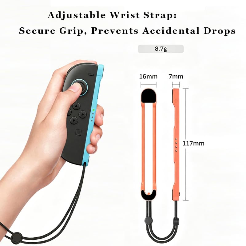 Arvytosty Wrist Straps Compatible with Nintendo Switch 2, Replacement Wrist Strap for Joycon 2 Controller, Safety Lanyard for Joy Con 2 (Blue&Red) Blue&Red