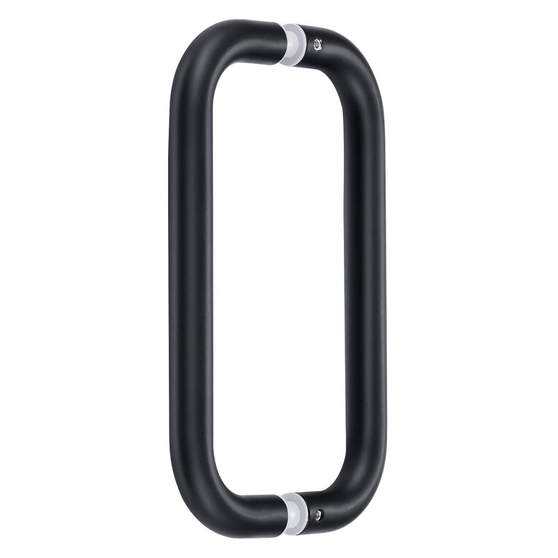Ranbo Matte Black 8" （CTC） Tubular Back-to-Back Shower Door Handle，3/4" Diameter Pull Handles with Metal Washers, for 1/4"- 1/2" Thick Glass and 1-3/8" - 2-1/6" Thick Wooden or Metal Doors 8 Inch 8" Matte Black