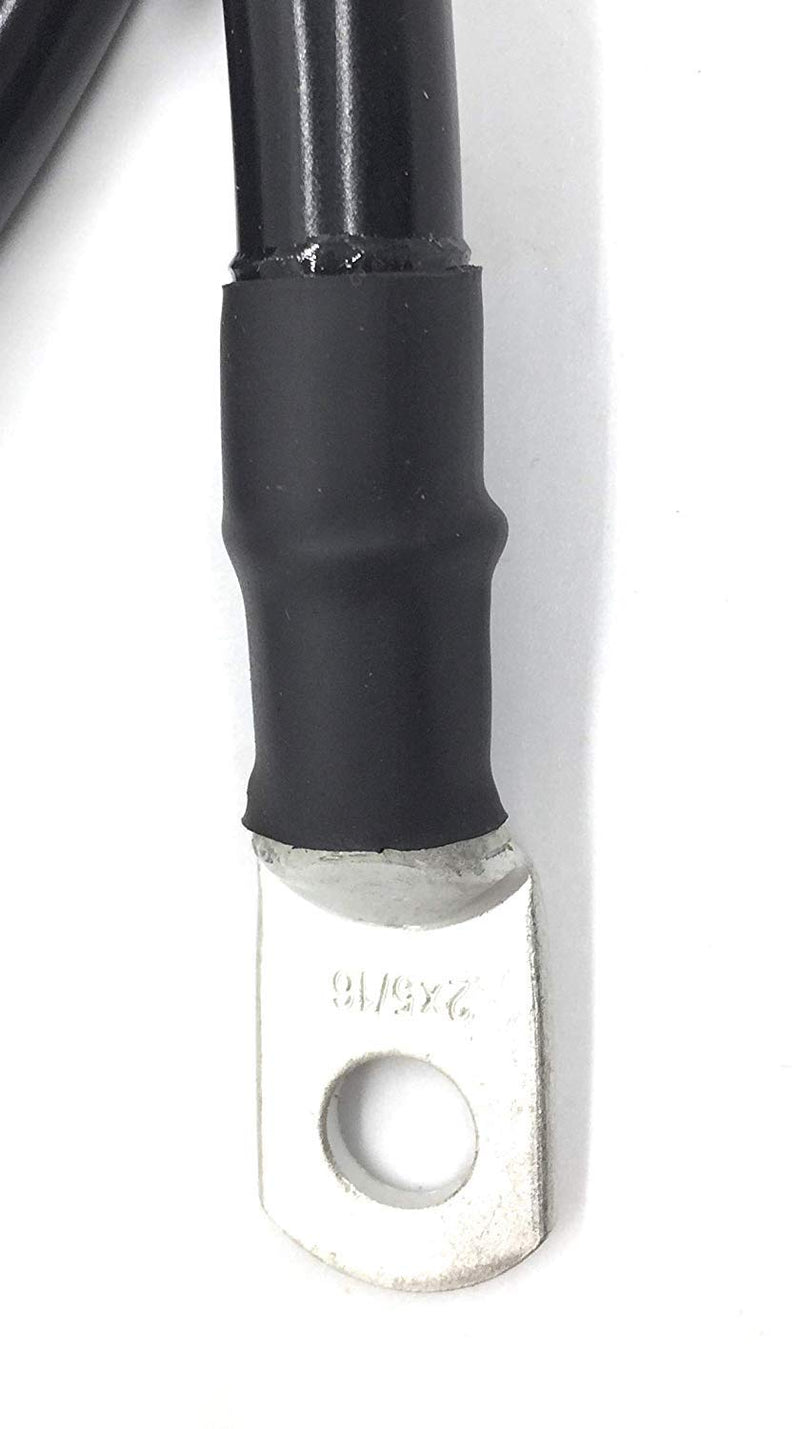 End Game 2 AWG Gauge Marine Grade Battery Cables, Made in USA, Fully Assembled with Heavy Duty Tinned Lugs, 1ft-15ft Lengths Available (Red/Black Set, 1ft - 3/8” Lugs)