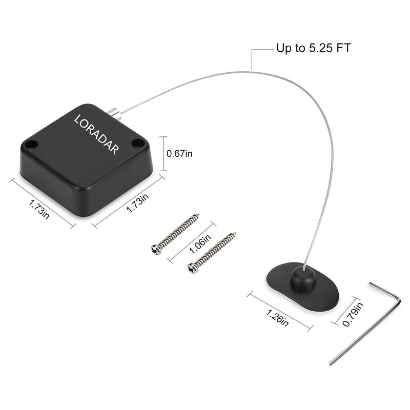 5Pack Retractable Security Cable Lock, Remote Control Security Lock, Remote Control Anti-Lost Rope for TV, DVD, Hardware Cable Lock ，No More Searching for The TV Remote