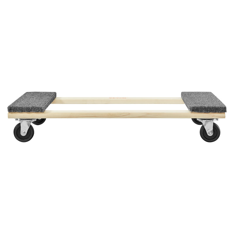 VEVOR Hardwood Furniture Moving Dolly, 30 in. x 18 in. 4 x 3 PP Swivel Casters, Heavy Duty Wooden Mover Dollies, Moving Cart with Wheels for Heavy Furniture, 1000 lbs. Capacity, 1 Pack 30in x 18in-1 Pack
