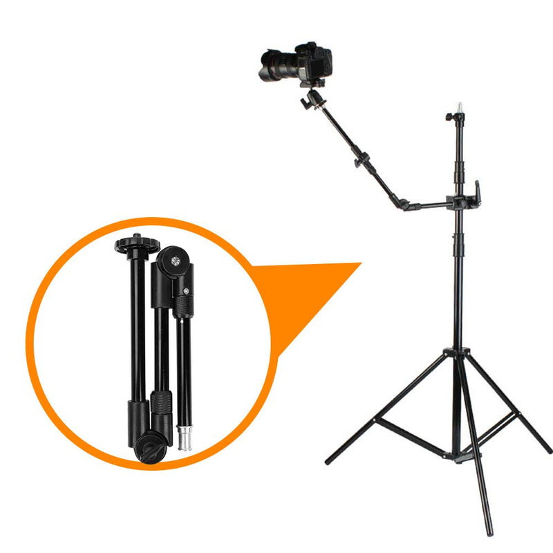 Three-Section Magic Arm,Adjustable Extension Articulated Arm Camera Extension Bracket with 1/4 & 3/8 Screw Hole Metal Lock Sleeve for Photography Lovers
