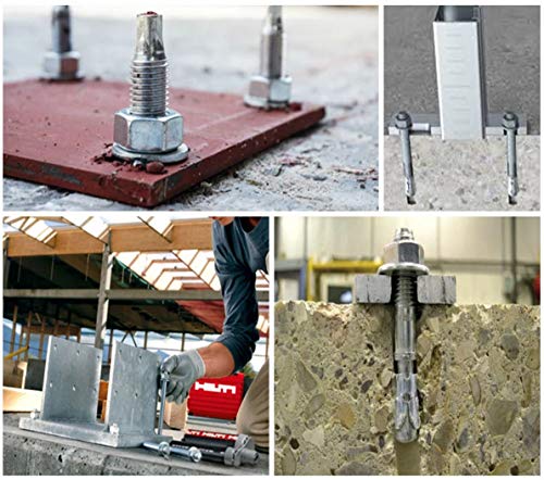 3/8" X 3" Concrete Anchor, 304 Stainless Wedge Anchor with Excellent Anti-Rust Performance, 304(18-8) Stainless Steel Concrete Anchors and Screws Kit (10pcs) 3/8" X 3"